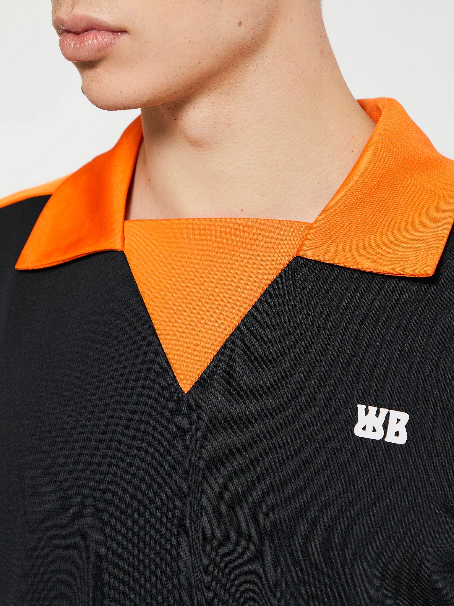 Wales Bonner - Home Jersey Polo in Black and Orange