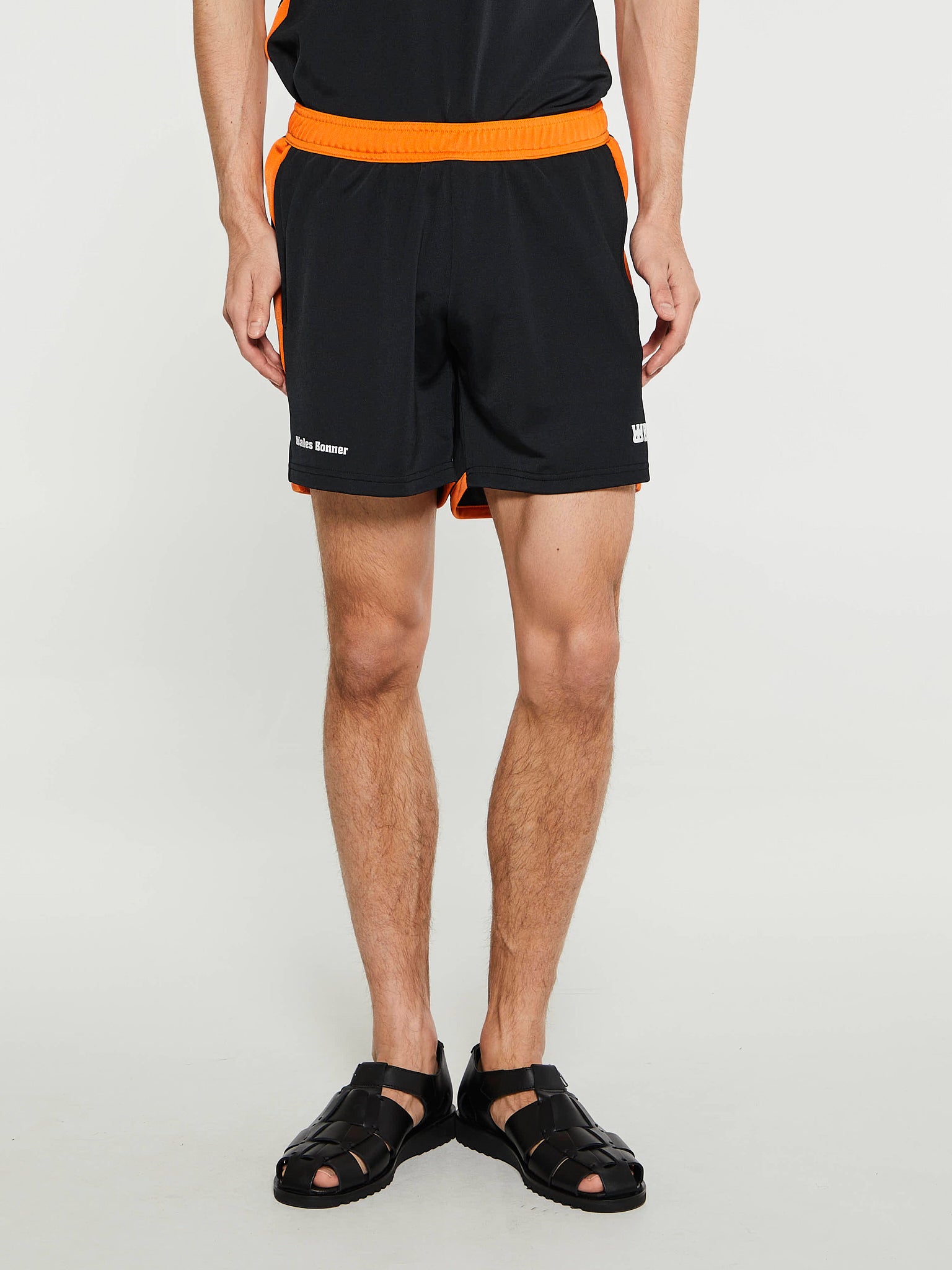 Wales Bonner - Home Jersey Shorts in Black and Orange