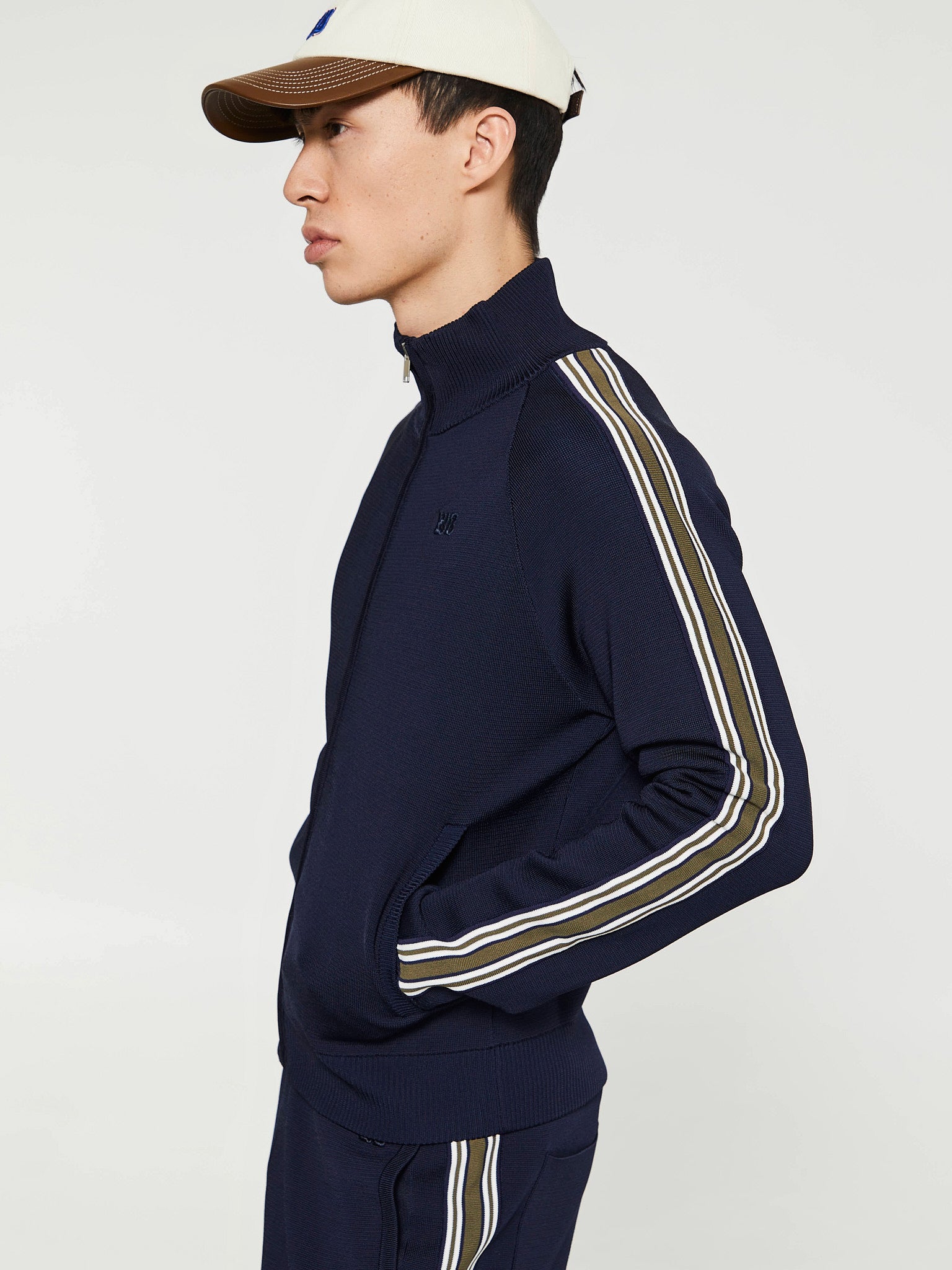 Wales Bonner - Tide Track Top in Navy