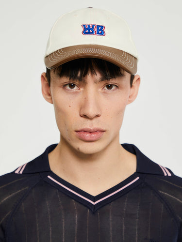 Wales Bonner - Roots Polo Shirt in Navy and Pink