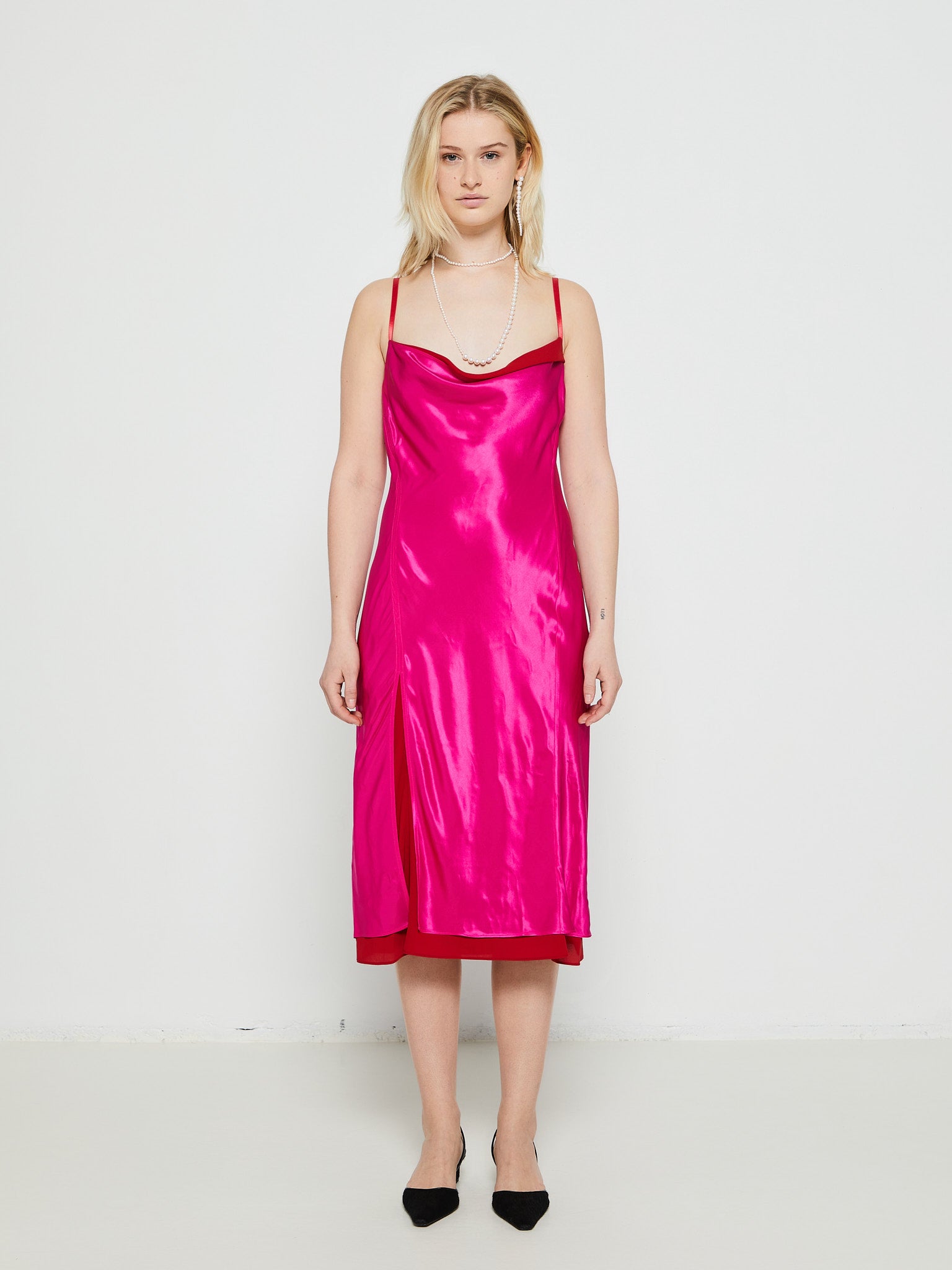Acne Studios - Midi Dress in Fuchsia Pink