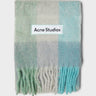 Acne Studios - Mohair Checked Scarf in Turquoise, Grey and Mint Green