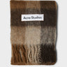 Acne Studios - Check Fringe Scarf in Dark Brown, White and Brown