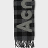 Acne Studios - Narrow Check Logo Scarf in Black and Grey