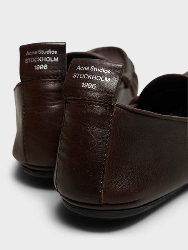 Acne Studios - Leather Loafers in Dark Brown