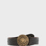 Acne Studios - Leather Logo Buckle Belt in Black and Camel