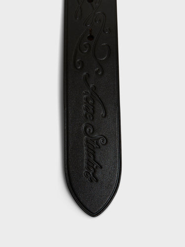 Acne Studios - Leather Logo Buckle Belt in Black and Camel