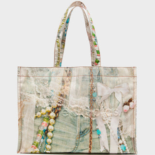 Acne Studios - Logo Shoulder Tote Bag in White and Green
