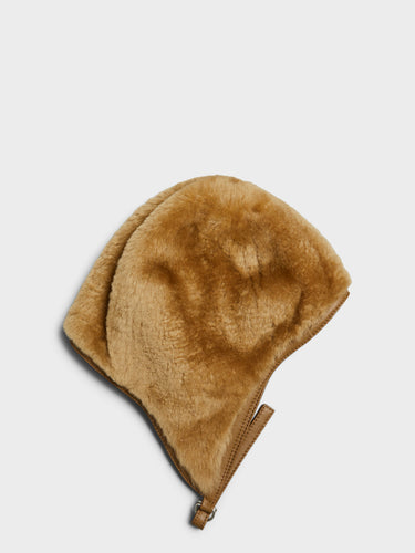 Shearling cap i Ginger Brown