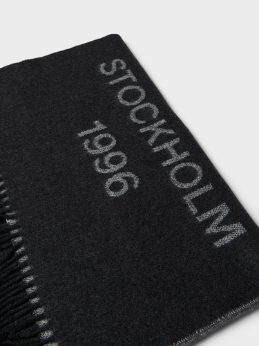 Acne Studios - Wide Logo Scarf in Black and White