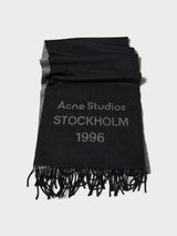Acne Studios - Wide Logo Scarf in Black and White