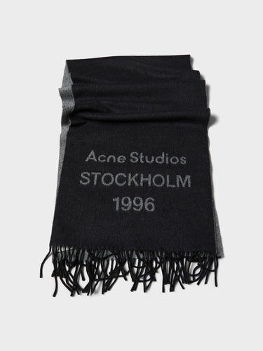 Acne Studios - Wide Logo Scarf in Black and White