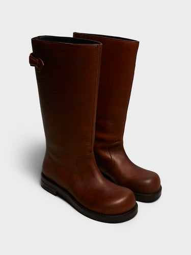 Acne Studios - Leather Boots in Dark Brown