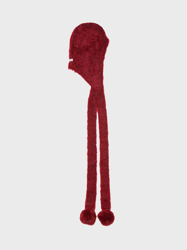 Acne Studios - Mohair Cap with Earflaps in Burgundy