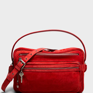 Acne Studios - Camero Camera Suede Bag in Fire Red