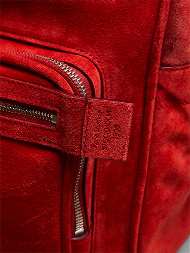 Acne Studios - Camero Camera Suede Bag in Fire Red