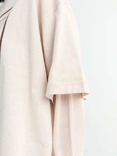 Acne Studios - Layered Graphic T-shirt in Warm Beige
