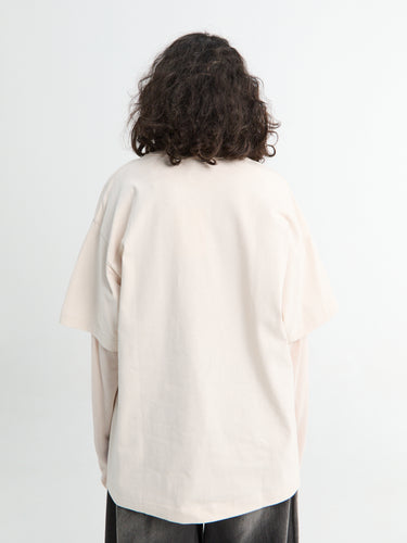 Acne Studios - Layered Graphic T-shirt in Warm Beige