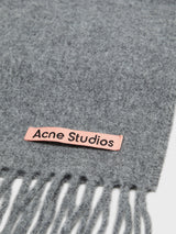 Acne Studios - Skinny Fringe Wool Scarf in Grey Melange
