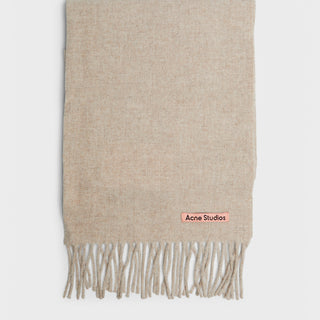 Acne Studios - Skinny Fringe Wool Scarf in Oatmeal Melange