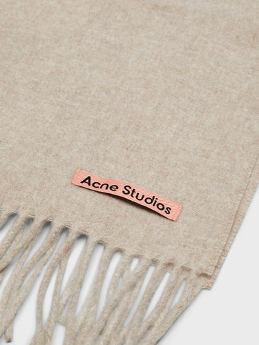 Acne Studios - Skinny Fringe Wool Scarf in Oatmeal Melange