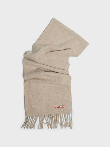 Acne Studios - Skinny Fringe Wool Scarf in Oatmeal Melange