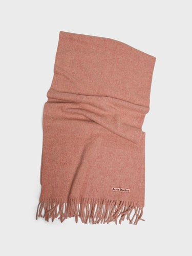 Acne Studios - Narrow Fringe Wool Scarf in Rose Melange