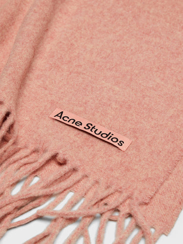 Acne Studios - Narrow Fringe Wool Scarf in Rose Melange