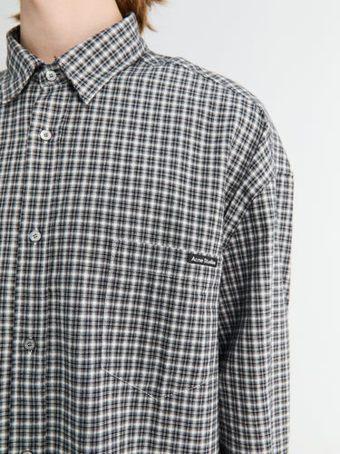 Acne Studios - Flannel Button-Up Shirt in Black and White