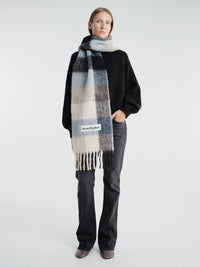 Acne Studios - Vally Checked Scarf in Blue, Beige and Black