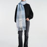 Acne Studios - Check Fringe Scarf in Light Blue, White and Powder Blue