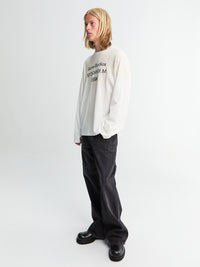 Acne Studios - Relaxed Fit Longsleeved Logo T-shirt in Dusty White