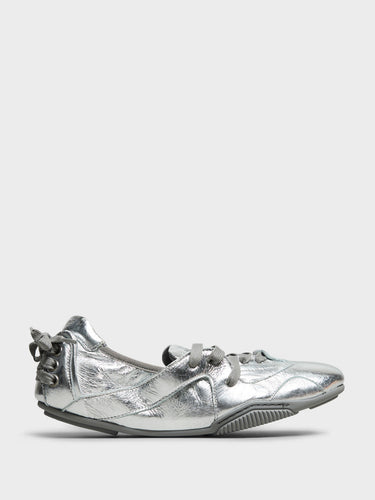 Acne Studios - Lace-Up Leather Shoes in Silver and Grey