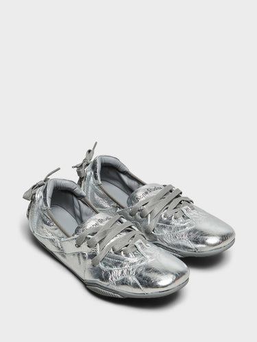 Acne Studios - Lace-Up Leather Shoes in Silver and Grey
