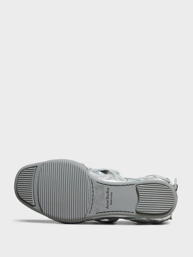 Acne Studios - Lace-Up Leather Shoes in Silver and Grey