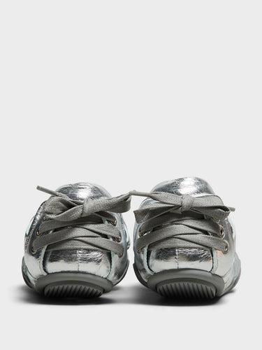 Acne Studios - Lace-Up Leather Shoes in Silver and Grey