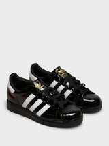 Adidas - Superstar II W Sneakers in Cloud White, Core Black and Gold Metallic