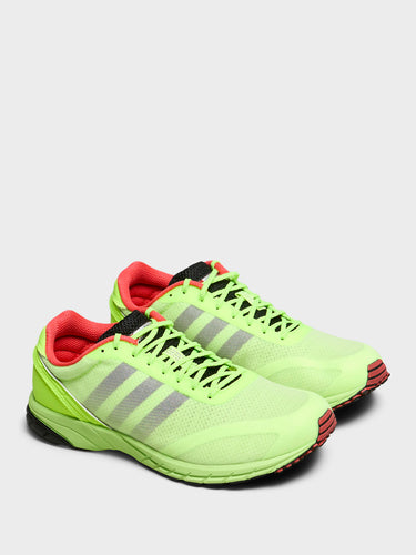 Adidas - Adizero Adios OG Sneakers in Lucid Lemon, Core Black and Bright Red