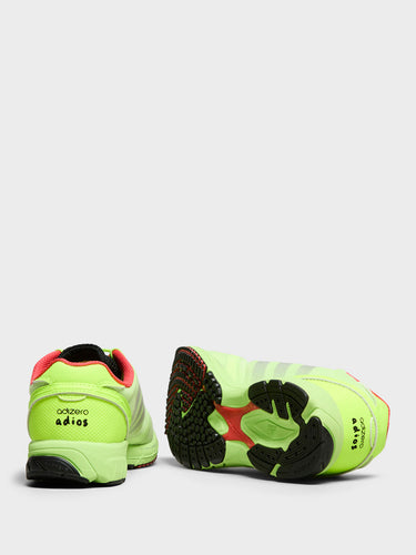 Adidas - Adizero Adios OG Sneakers in Lucid Lemon, Core Black and Bright Red