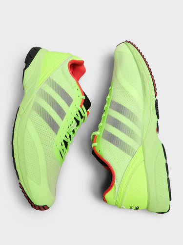Adidas - Adizero Adios OG Sneakers in Lucid Lemon, Core Black and Bright Red