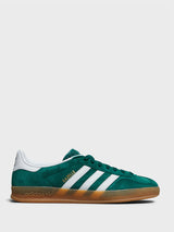 Adidas - Gazelle Indoor Sneakers in Collegiate Green, Cloud White, Gum