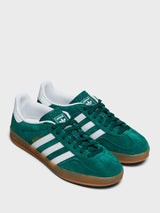 Adidas - Gazelle Indoor Sneakers in Collegiate Green, Cloud White, Gum