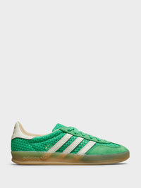 Adidas - Gazelle Indoor Sneakers in Energy Green, Off-White and Magic Beige