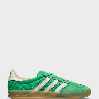 Adidas - Gazelle Indoor Sneakers in Energy Green, Off-White and Magic Beige