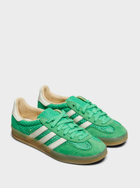 Adidas - Gazelle Indoor Sneakers in Energy Green, Off-White and Magic Beige