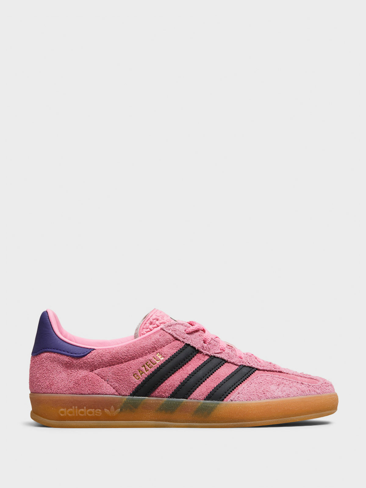 Adidas - Gazelle Indoor Sneakers in Bliss Pink, Core Black and Collegiate Purple