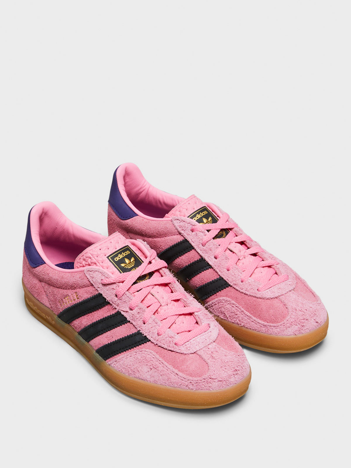 Adidas - Gazelle Indoor Sneakers in Bliss Pink, Core Black and Collegiate Purple