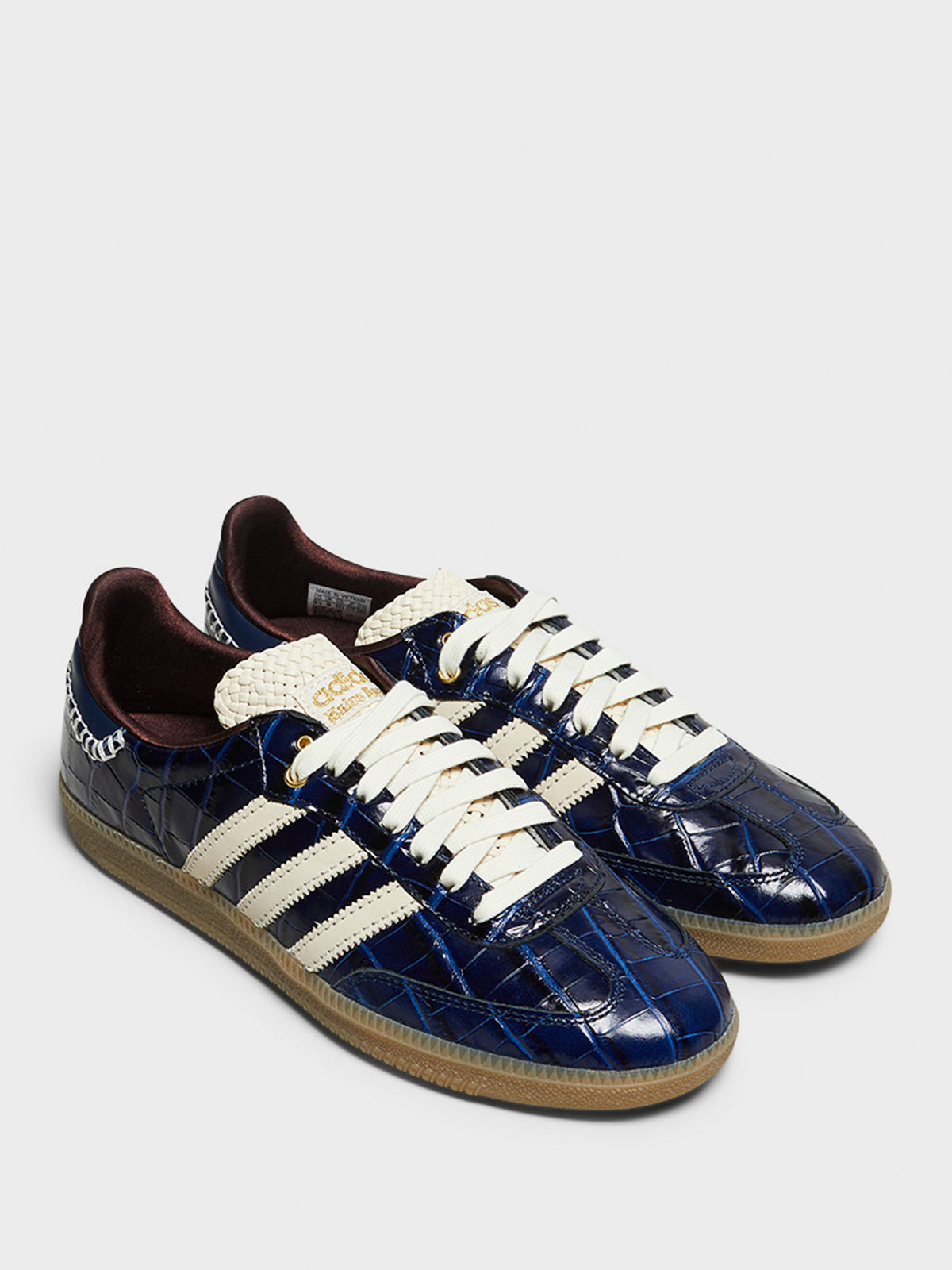 Adidas - Wales Bonner Samba Sneakers in Collegiate Navy, Wonder White and Night Red