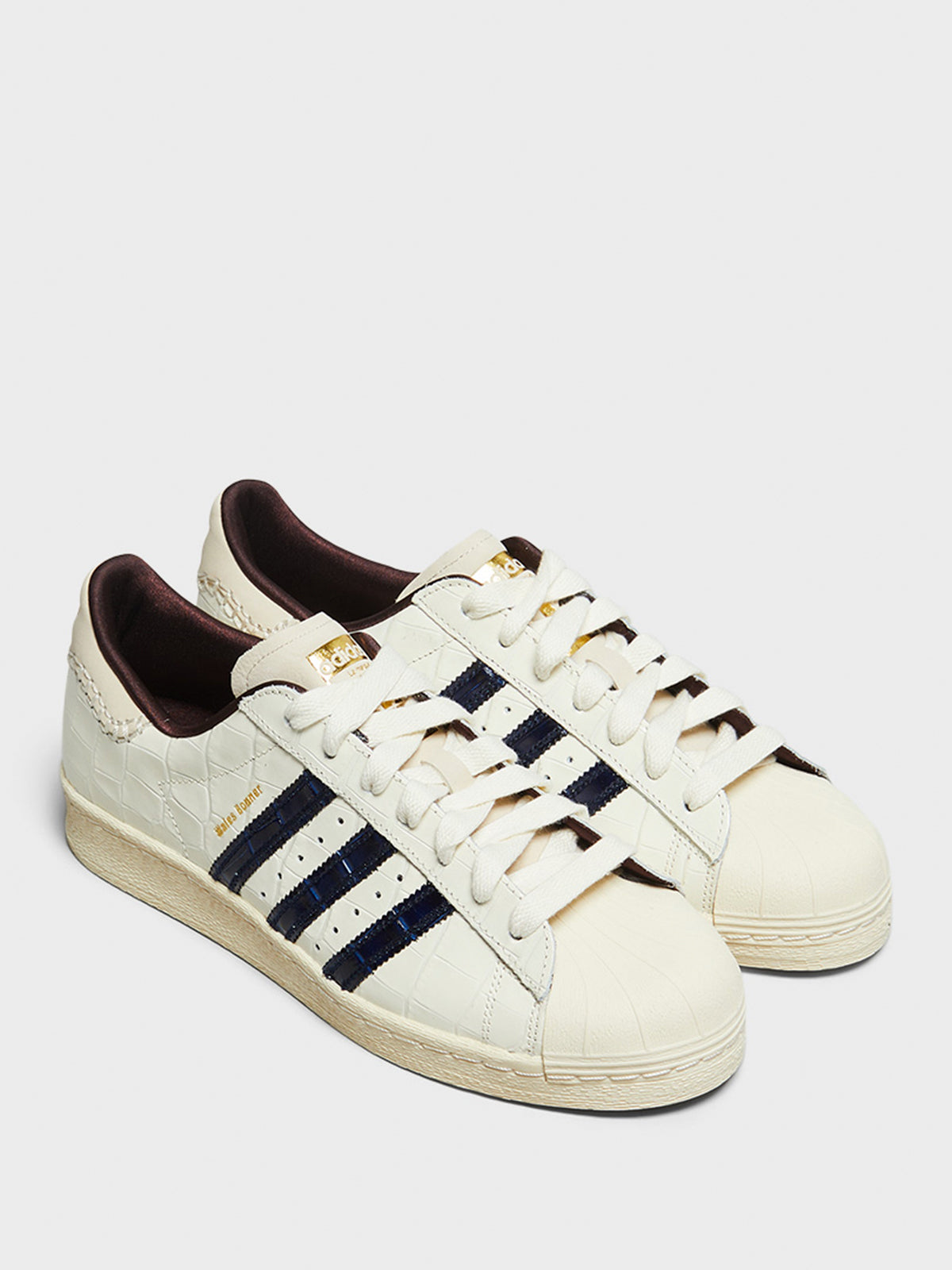 Adidas - Wales Bonner Superstar Sneakers in Wonder White, Collegiate Navy and Night Red