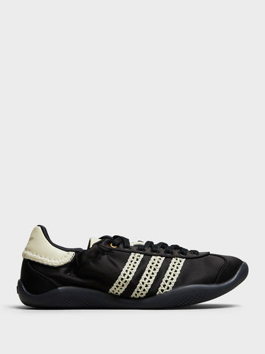 Adidas - Wales Bonner Karintha Lo Satin Sneakers in Core Black, Dark Brown and Cream White